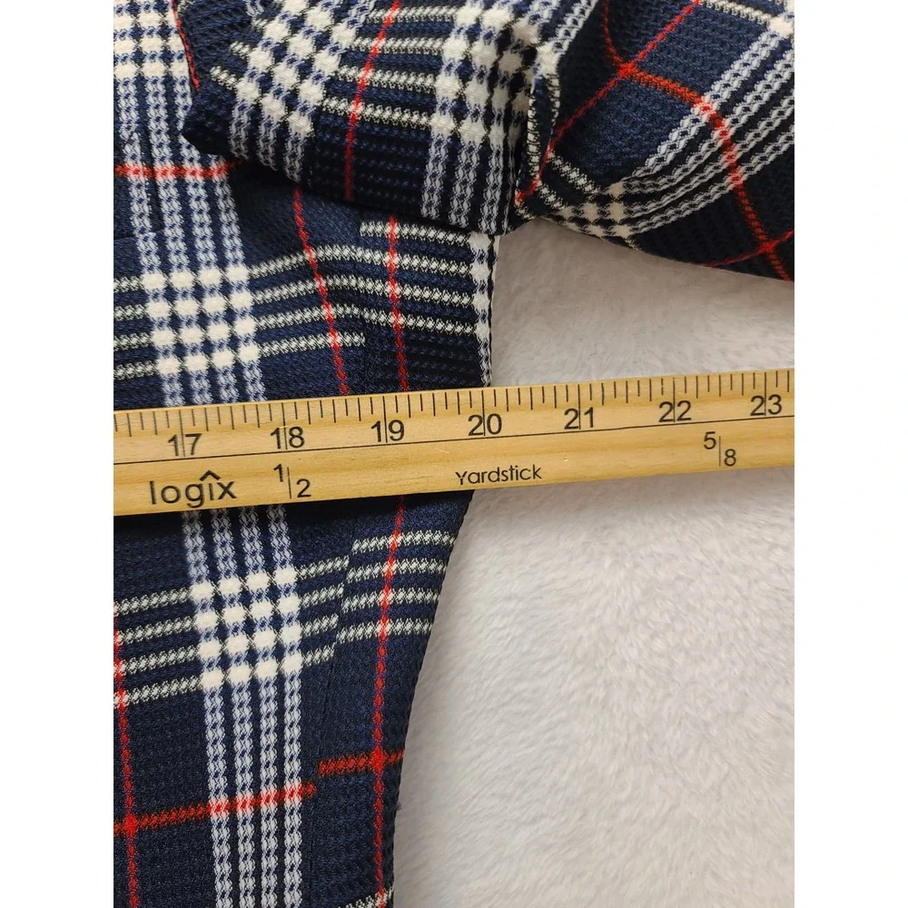 Richman Brothers Sportsman Knits Vintage Men's Plaid Blazer Navy Red White 20x31